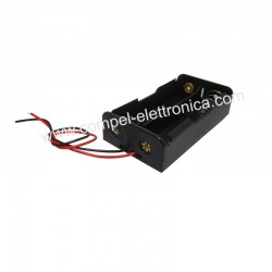 PORTABATTERIE PER 2 BATTERIE 18650 CON FILO