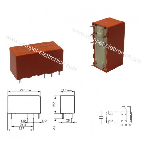RELÈ RZ03-1C4-D024 24Vdc 16A SPDT 1 SCAMBIO