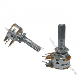 POTENZIOMETRO STEREO MINI 2x100K LOGARITMICO (A) ALPS ALBERINO L. 25MM