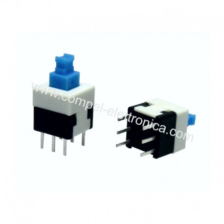 INTERRUTTORE E DEVIATORE MICRO A PULSANTE OFF-(ON) 6 PIN 8X8MM