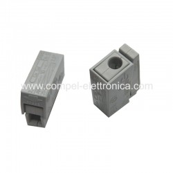 MORSETTO UNIPOLAR ATTACCO RAPIDO CLIP 400Vac 20A CAVI 0,5MM.2,5MM GRIGIO