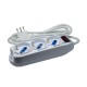 PRESA MULTIPLA 3 POSTI BIPASSO CON INTERRUTTORE SPINA 10A 90° BIANCA