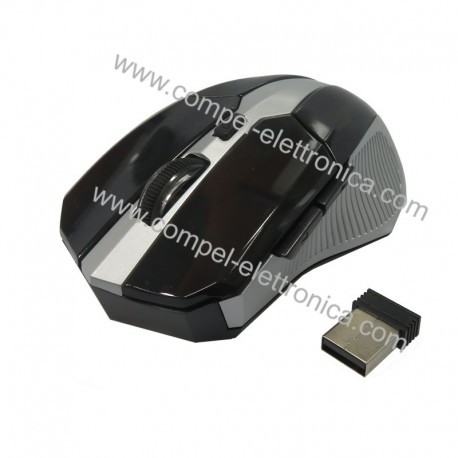 MOUSE WIRELESS 6D MICRO RICEVITORE USB 800-1600 DPI M9017 NERO