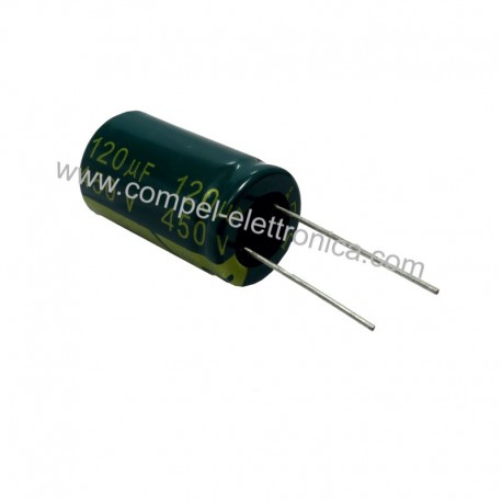 CONDENSATORI ELETTROLITICI 120uF 450V 18x31,5mm 105°