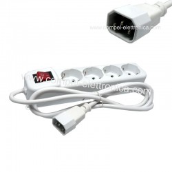 MULTIPRESA 4 PRESE BIPASSO SCHUKO / CON PRESA TRIPOLARE PER UPS