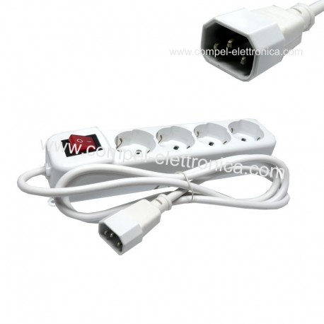 MULTIPRESA 4 PRESE BIPASSO SCHUKO / CON PRESA TRIPOLARE PER UPS