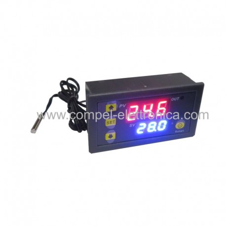 TERMOSTATO CALDO FREDDO -50 120° 0.1°C 12V 20A/10A 2 DISPLAY / SONDA