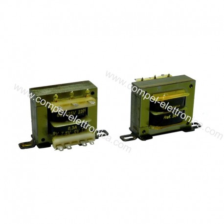 TRASFORMATORI 2,5W 2X7,5V 110V 220V DA PANNELLO DOPPI SECONDARI
