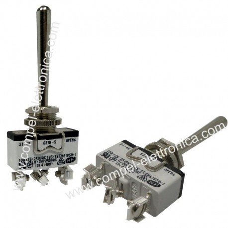 INTERRUTTORE BISTABILE A LEVA LUNGA 4cm (ON)OFF(ON) 10A 250Vac