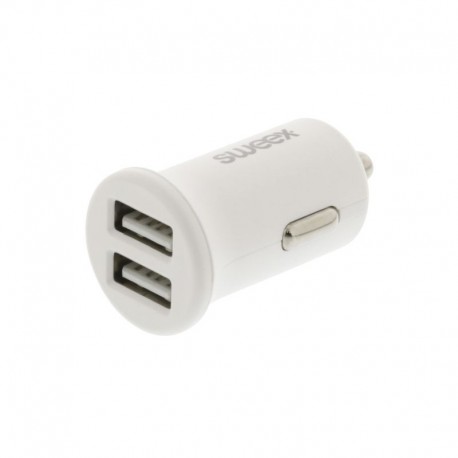 CARICABATTERA PER AUTO 12/24V - 2xUSB 5V 2,4A max- BIANCO