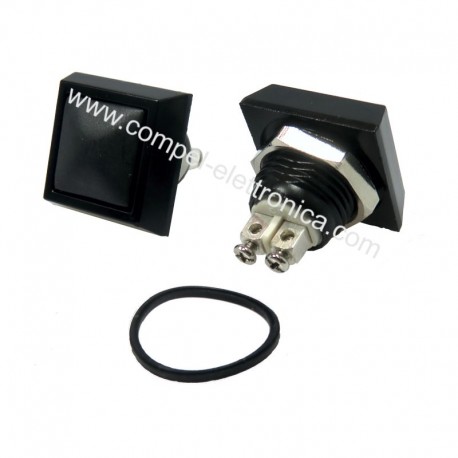 PULSANTE ANTIVANDALICO 2A 36VDC OFF-(ON) SPST-NO FORO 12MM IP65 NERO