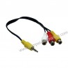CAVO Jack SPINA 3,5 STEREOFONICO / VIDEO 4 POLI / 3 PRESA RCA 20 CM