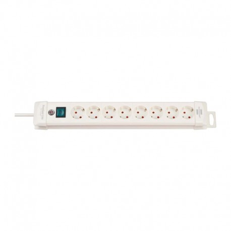 PRESA MULTIPLA 8 PRESE SCHUKO INTER.3500W 16A 230V 3MT IP20 BIANCA BREN.