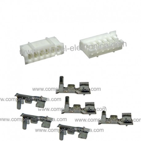 CONNETTORE FEMMINA 6 POLI CON PIN P.2MM