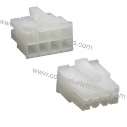 BLOCCHETTO FEMMINA 8 POLI MOLEX CON 8 PIN