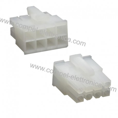 BLOCCHETTO FEMMINA 8 POLI MOLEX CON 8 PIN