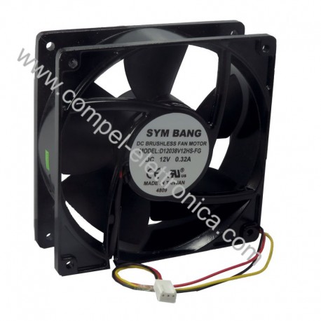 VENTOLE 120X120X38H 12Vdc BRONZINE TACHIMETRICA 0,32A 3,9W SYM BANG