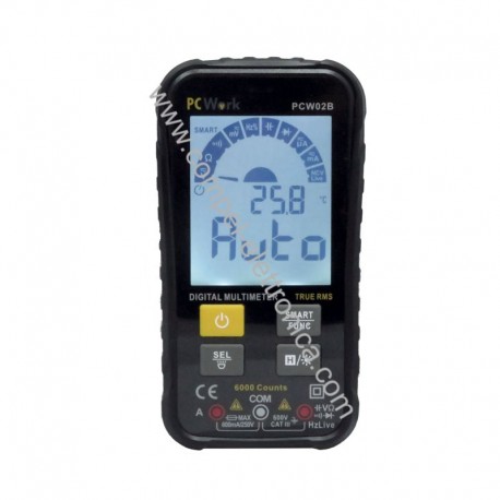 MULTIMETRO DIGITALE TRUE-RMS-NCV CATIII 600V/10A PCWork PCW02B