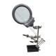 TERZA MANO DA TAVOLO CON LENTE D'INGRANDIMENTO DIAM. 90MM CON 2 LED 2x