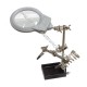 TERZA MANO DA TAVOLO CON LENTE D'INGRANDIMENTO DIAM. 90MM CON 2 LED 2x