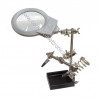 TERZA MANO DA TAVOLO CON LENTE INGRANDIMENTO 2X D. 90MM CON 2 LED