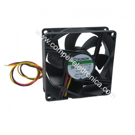 VENTOLE 80X80X25H 12VDC 0,12A 1,44W A CUSCINETTI TACHIMETRICA 3 FILI