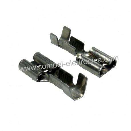 FASTON FEMMINA ACCIAIO NICHELATO 6,3 MM PER ALTE TEMPERATURE -40°...250°