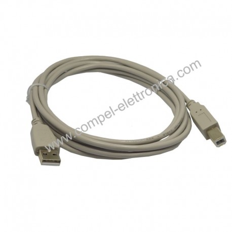 CAVO USB A / USB B 2.0 MASCHIO-MASCHIO 5MT GRIGIO