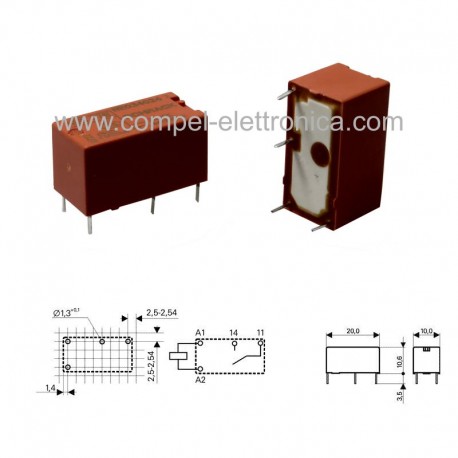 RELÈ RE034024 24Vdc 250Vac 6A SPST-NO