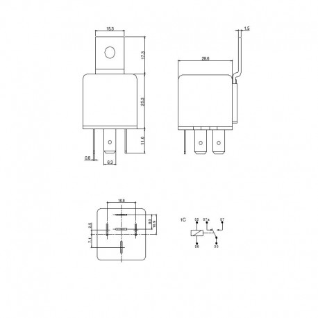 RELÈ S10-1C-C1-12VDC 40A SPDT A FASTON