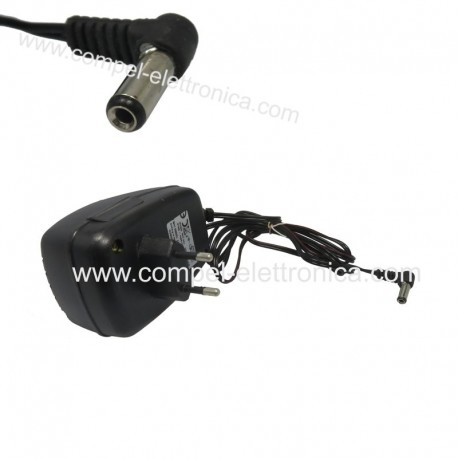 ALIMENTATORE STABILIZZATO 12V 0,5A PRESA 90° DIAM. 5,5/2,1mm
