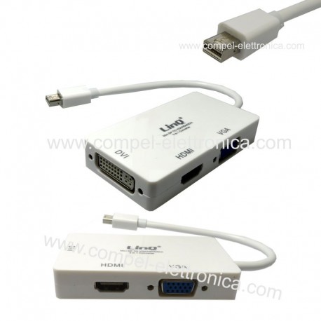 ADATTATORE DA MINI DISPLAYPORT 3 IN 1 VGA HDMI DVI
