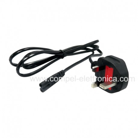 CAVO ALIMENTAZIONE EXTRA PRESA IEC-320-C7 A SPINA INGLESE BS-1363-A
