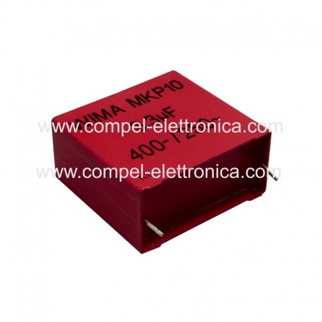 CONDENSATORI POLIESTERE METAL BOX 3,3uF 400V P. 37.5mm WIMA