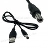 CAVO ALIMENTAZIONE da USB/A a SPINA DC 5,5/2,5MM LUNGHEZZA 0,8MT
