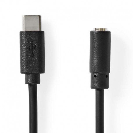 CAVO ADATTATORE AUX JACK 3,5MM 4 POLI A USB C 2.0 MASCHIO 1MT