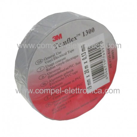 NASTRO ELETTROISOLANTE 19MM X 20MT SPESS.130µM GRIGIO