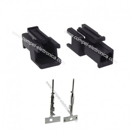 CONNETTORE MASCHIO 2POLI CON PIN (PASSO 2,5mm)